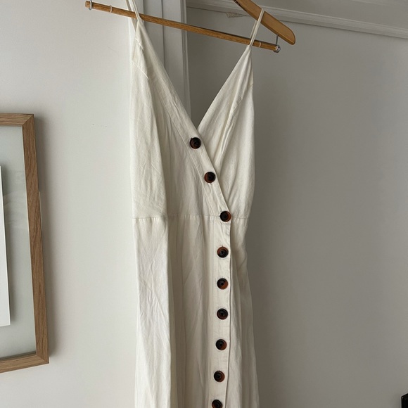 White Button Midi Dress - Picture 2 of 7